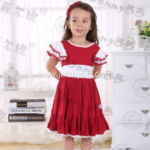 2017 flutter sleeve girls boutique Christmas dress